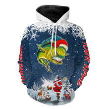 Load image into Gallery viewer, Merry Fishmas Santa Claus mahi mahi fishing ChipteeAmz&#39;s art UV protection shirt personalized Christmas gift for fisherman AT071