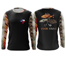 Load image into Gallery viewer, Texas slam fishing with Texas map UV protection quick dry customize name long sleeves shirts UPF 30+ personalized gift