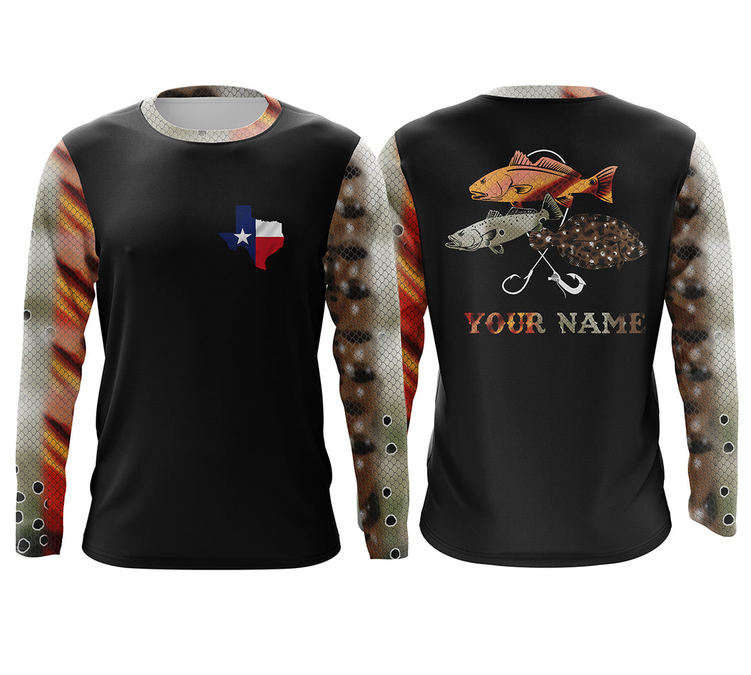 Texas slam fishing with Texas map UV protection quick dry customize name long sleeves shirts UPF 30+ personalized gift