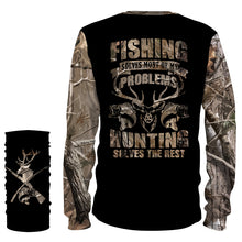 Load image into Gallery viewer, Hunting and fishing solves my problem camouflage all over print shirts TATS187