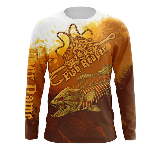 Fishing reaper Halloween style UV protection quick dry Customize name long sleeves UPF 30+ personalized gift