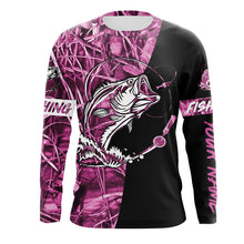 Load image into Gallery viewer, Pink Camo fishing tattoo UV protection quick dry customize name long sleeves UPF 30+ personalized gift