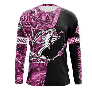 Pink Camo fishing tattoo UV protection quick dry customize name long sleeves UPF 30+ personalized gift
