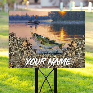 Bass fishing custom name 3D Yard Sign YS2