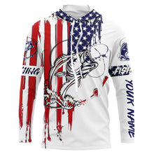 Load image into Gallery viewer, Bass fishing with America flag fishing shirt gift for fisherman A10