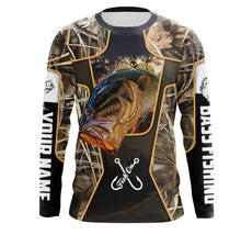 Load image into Gallery viewer, Fish on bass fishing UV protection quick dry Customize name long sleeves UPF 30+ personalized gift
