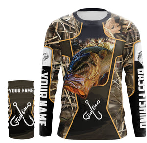 Fish on bass fishing UV protection quick dry Customize name long sleeves UPF 30+ personalized gift