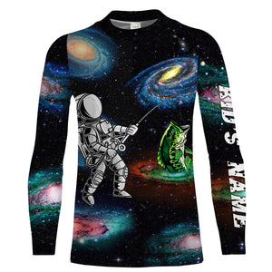 Astronauts galaxy bass fishing custom name UV protection Shirts fishing gifts TATS202