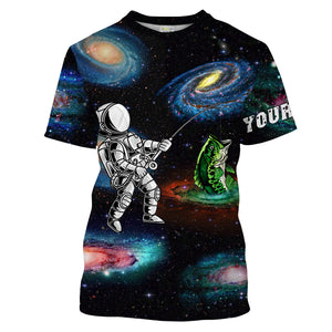 Astronauts galaxy bass fishing custom name UV protection Shirts fishing gifts TATS202