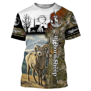 Bighorn Sheep Hunting Customize name 3D All over print shirts personalized gift TATS159