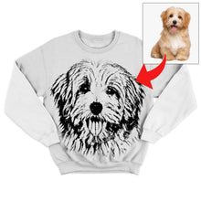 Load image into Gallery viewer, Custom dog's photo t shirt with sketch effect large print personalized gift