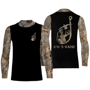 Hunting and fishing camouflage symbol custom name all over print shirts personalized gift