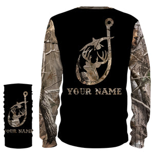 Hunting and fishing camouflage symbol custom name all over print shirts personalized gift
