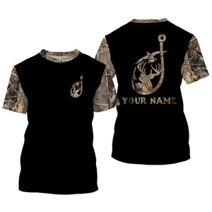Hunting and fishing camouflage symbol custom name all over print shirts personalized gift
