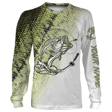 Load image into Gallery viewer, Bass Fishing Tattoo Scale Customize Name All Over Printed Long sleeves Shirts Personalized Gift TATS78