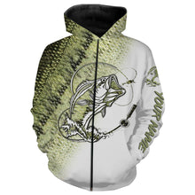 Load image into Gallery viewer, Bass Fishing Tattoo Scale Customize Name All Over Printed Long sleeves Shirts Personalized Gift TATS78