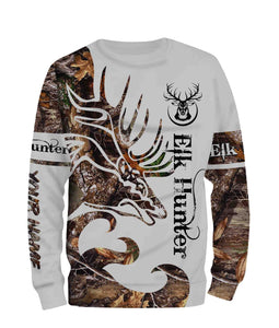 Elk Hunting Camo Custome Name 3D All Over Printed Shirts Personalized gift TATS132