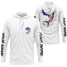 Load image into Gallery viewer, Mahi Mahi Fishing American Flag Custom Long sleeve performance Fishing Shirts, Patriotic Fishing apparel - IPHW1445