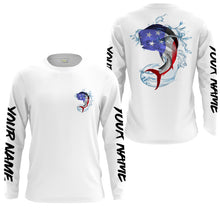 Load image into Gallery viewer, Mahi Mahi Fishing American Flag Custom Long sleeve performance Fishing Shirts, Patriotic Fishing apparel - IPHW1445