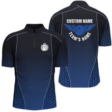 Load image into Gallery viewer, Custom Bowling Shirts With Names For Men, Flaming Bowling Ball Bowling Team Shirts | Blue IPHW4239