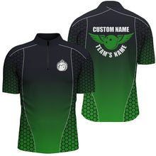 Load image into Gallery viewer, Custom Bowling Shirts With Names For Men, Flaming Bowling Ball Bowling Team Shirts | Green IPHW4241