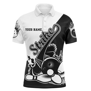 Custom Bowling Shirts For Men, Customize Name Bowling Shirts Polo Shirts, Bowling Strike IPHW3850