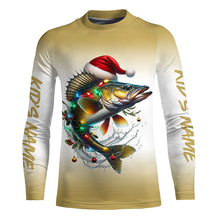 Load image into Gallery viewer, Christmas Lights String Walleye Christmas Fishing Shirts With Customized Name, Xmas Fishing Gifts IPHW5585