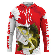 Load image into Gallery viewer, Canada flag Walleye Custom Fishing Shirts, Angry Walleye Fishing jerseys IPHW3477