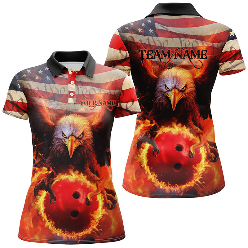 US Flag We The People Custom Eagle Bowling Shirts For Women, Patriotic Bowling Jerseys IPHW5287