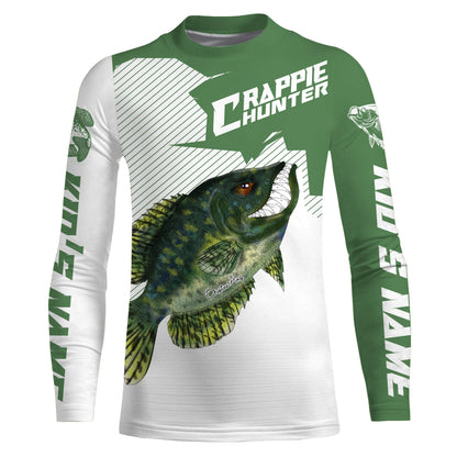 Angry Crappie Custom Long sleeve performance Fishing Shirts, Crappie hunter Fishing jerseys IPHW3328