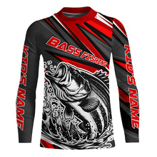 Load image into Gallery viewer, Personalized Bass Fishing Jerseys, Bass Fishing Long Sleeve Tournament Fishing Shirts | Red IPHW5598