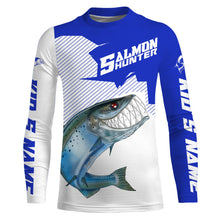 Load image into Gallery viewer, Angry Chinook King Salmon Custom Long sleeve Fishing Shirts, Salmon hunter Fishing jerseys | blue IPHW3352