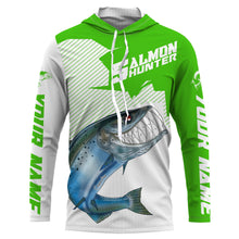 Load image into Gallery viewer, Angry Chinook King Salmon Custom Long sleeve Fishing Shirts, Salmon hunter Fishing jerseys | green IPHW3353