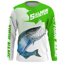 Load image into Gallery viewer, Angry Chinook King Salmon Custom Long sleeve Fishing Shirts, Salmon hunter Fishing jerseys | green IPHW3353