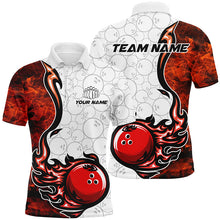 Load image into Gallery viewer, Custom Flame Bowling Shirts For Men Bowling Ball Pattern Bowling Team Jerseys For Bowlers IPHW5495
