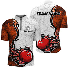 Load image into Gallery viewer, Custom Flame Bowling Shirts For Men Bowling Ball Pattern Bowling Team Jerseys For Bowlers IPHW5495