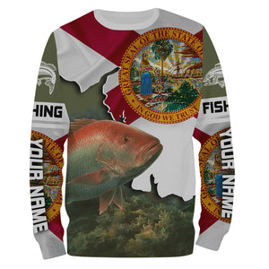 Red Snapper Fishing 3D Florida Flag Patriot Custom name All over print shirts - personalized fishing gifts - IPH1541