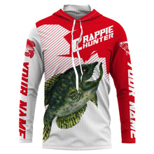 Load image into Gallery viewer, Angry Crappie Custom Long sleeve performance Fishing Shirts, Crappie hunter Fishing jerseys | red IPHW3380