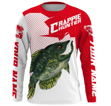 Load image into Gallery viewer, Angry Crappie Custom Long sleeve performance Fishing Shirts, Crappie hunter Fishing jerseys | red IPHW3380