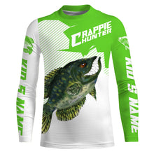 Load image into Gallery viewer, Angry Crappie Custom Long sleeve performance Fishing Shirts, Crappie hunter Fishing jerseys | green IPHW3381