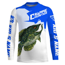 Load image into Gallery viewer, Angry Crappie Custom Long sleeve performance Fishing Shirts, Crappie hunter Fishing jerseys | blue IPHW3382