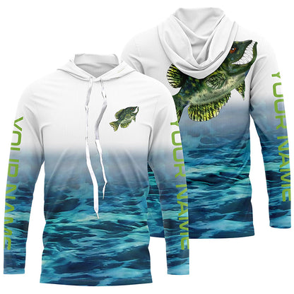 Custom Crappie Tournament Long Sleeve Fishing Shirts, Crappie Performance Fishing Jerseys IPHW4796