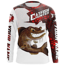 Load image into Gallery viewer, Angry Catfish Custom Long Sleeve Fishing Shirts, Catfish Hunter Fishing Jerseys | Red Camo IPHW4173