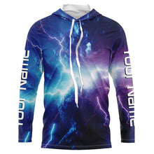 Load image into Gallery viewer, Personalized Uv Protection Long Sleeve Tournament Fishing Shirts, Thunder Fishing Jerseys IPHW4773