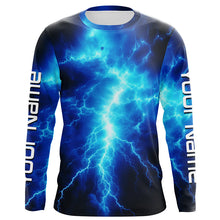 Load image into Gallery viewer, Personalized Uv Protection Long Sleeve Tournament Fishing Shirts, Thunder Fishing Jerseys IPHW4775