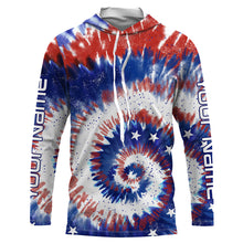 Load image into Gallery viewer, Custom Tie dye American Flag Fishing Shirts, USA Patriotic Fishing gifts UV Protection - IPHW1715