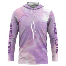 Load image into Gallery viewer, Beautiful purple Tie dye camo Womens Long sleeve Fishing Shirts, Personalized UV Protection Women Fishing apparel - IPHW1724