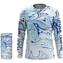 Load image into Gallery viewer, Custom Saltwater Long sleeve Fishing Shirts UV Protection, Sea wave camo Fishing Shirts - IPHW1728