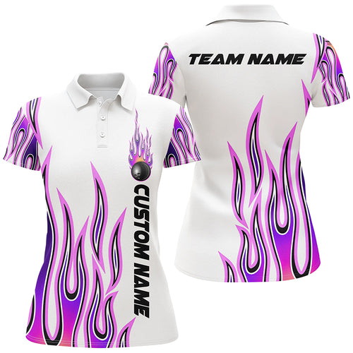 Personalized Flame Bowling Shirts For Women, Bowling Ball Custom Bowling Team Shirt IPHW4501