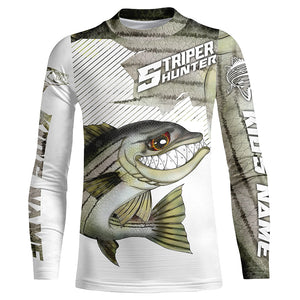 Personalized Striped Bass Performance Fishing Shirts, Striper Hunter Fishing Jerseys IPHW4252